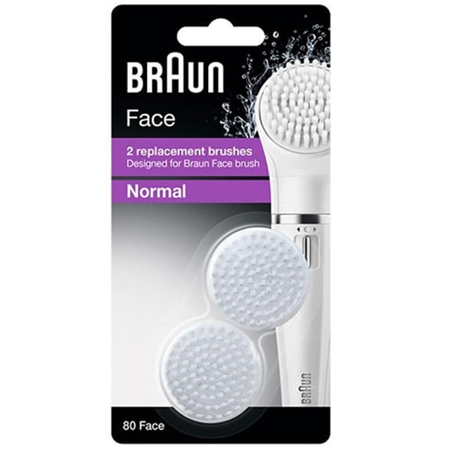 Braun SE80 Epilator Face 2 Refills For Facial Cleansing Brush, White