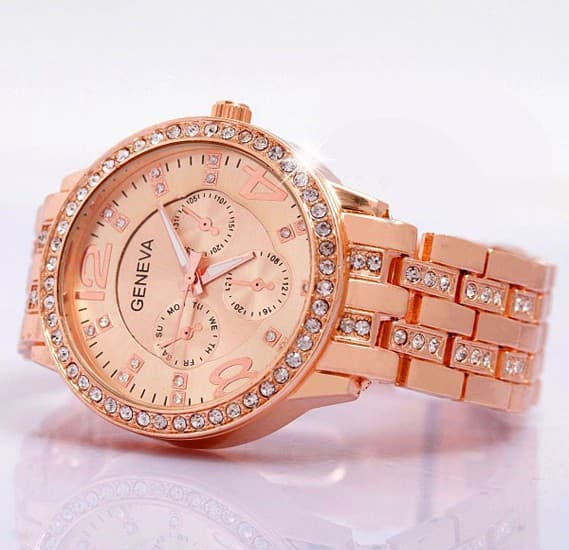 Generic Geneva Fashion Rhinestone Watch For Women Rose Gold