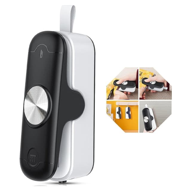 Mini Bag Food Sealer with Cutter 2 in 1 Heat Vacuum Portable Kitchen Gadget Assort color
