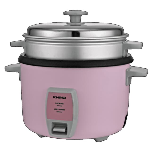Khind Rice Cooker RC910T 1.0L with Teflon Coated Aluminium Pot, Free Spatula and Measuring Cup, Light Pink Colour