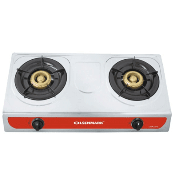 Olsenmark Double Burner Stainless Steel Gas Stove Auto Ignition Silver OMK2316