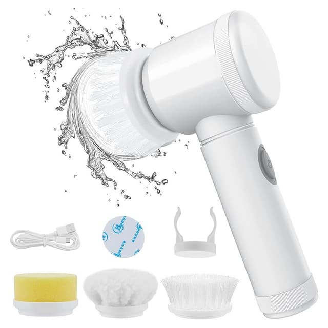 5 in 1  Electric Spin Scrubber Rechargeable Cleaning Tools,Grout Brush, Electric Cleaning Brush with 3 Brush Heads, Electric Scrubber Suitable for Bathroom Wall Tiles Floor Bathtub Kitchen