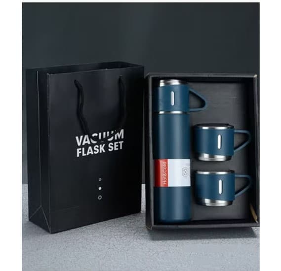 Thermos flask Coffee Thermos flask Portable Hot or Cold Water Bottle With 2 Cups Set Color Assorted