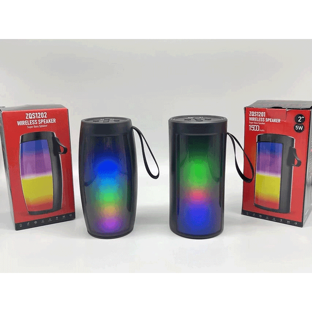 Bluetooth Speaker ZQS1202 Portable Speaker with Built in LED Lights Computer Speakers