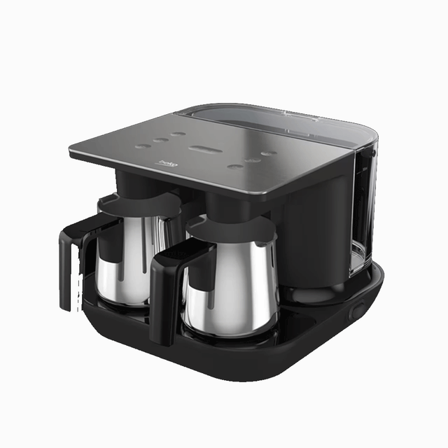 Turkish Coffee Machine TKM8961A Double Jug 1100W 6 Cups Cook Sense Lack Of Bean Indicator Aluminium Pot One Touch Control Lack Of Water Indicator SpinJet AntiSpill Auto Water Feeding Made In Turkey