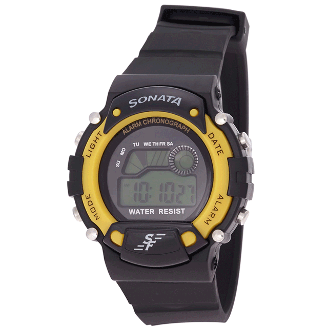 Sonata Superfibre Digital Grey Dial Mens, 7982PP01