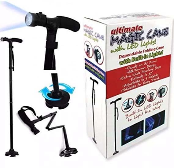 Ultimate Magic Cane Adjustable Folding Extendable Walking Stick Led Lights