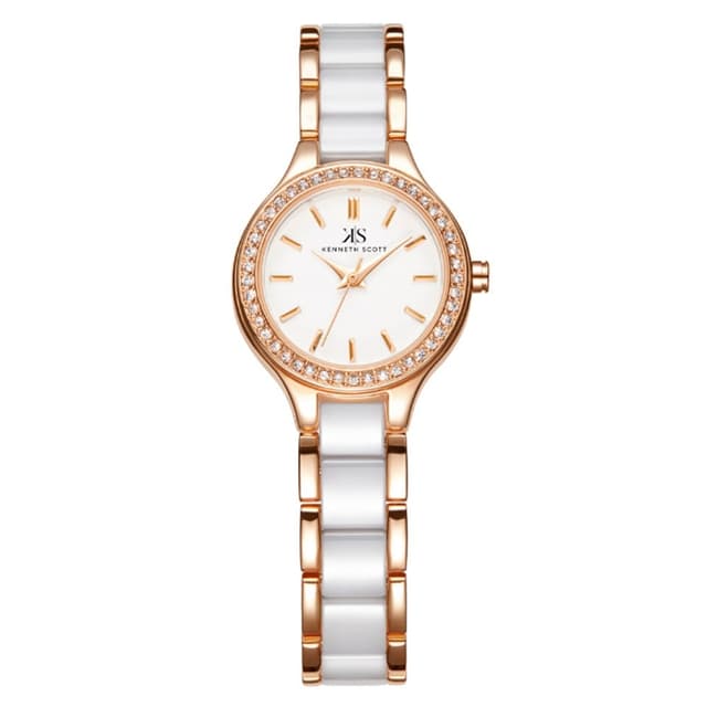 Kenneth Scott Women White Dial Analog Watch - K23509-KCWW