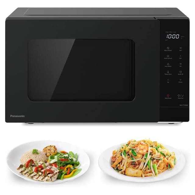 Panasonic NN-ST34NB 25l Compact Solo Microwave Oven Nn-st34nb 900w Push Open Auto-defrost Child Safety Lock Touch Operation Quick 30 Function Black