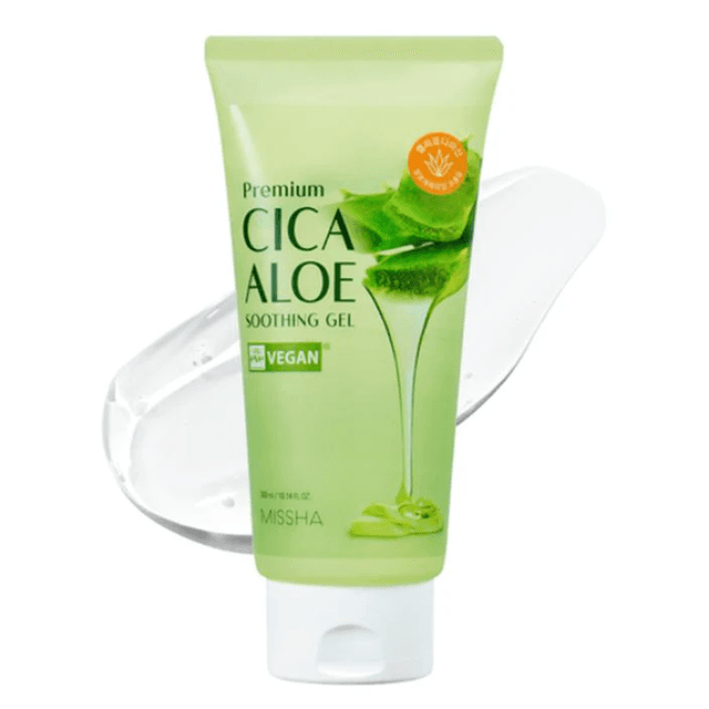 Missha Premium Cica Aloe Soothing Gel - 300ml, Vegan Formula for Face & Body, Multi-Use Hydration for Sensitive & Irritated Skin