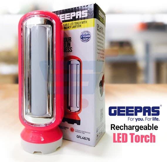 Geepas Rechargeable LED Torch with Emergency Lantern-GFL4676
