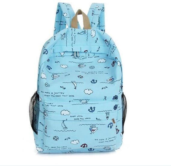 Generic Backpack - Light Blue With Anchor