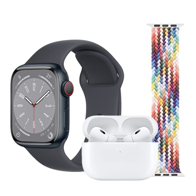 Watch 8 plus Big Infinite Display 1.99 with airpod and black and color strap
