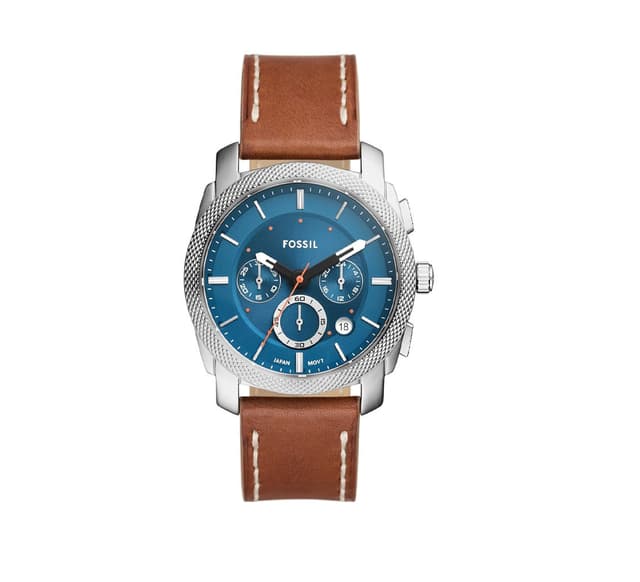 Fossil Machine Mens 42mm Watch with Stainless Steel or Leather Band, Chronograph or Analog Watch -  FS6059