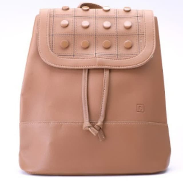 First Lady 9379 High Quality Synthetic Leather PU Fashion Backpack For Women Kakhi