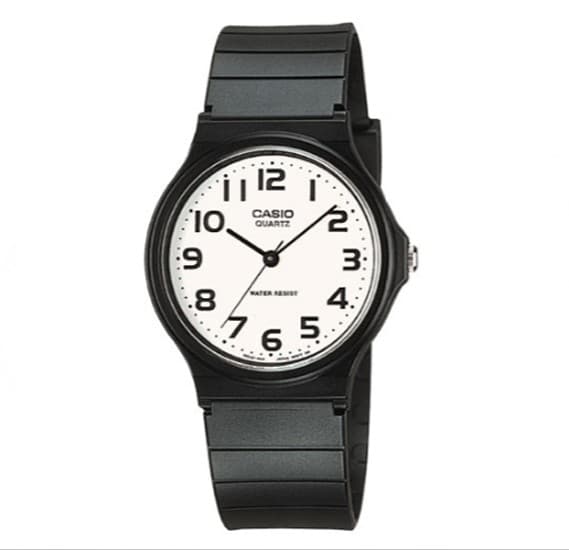 Casio Resin Band and White Dial Formal Watch For Men- MQ-24-7B2LDF