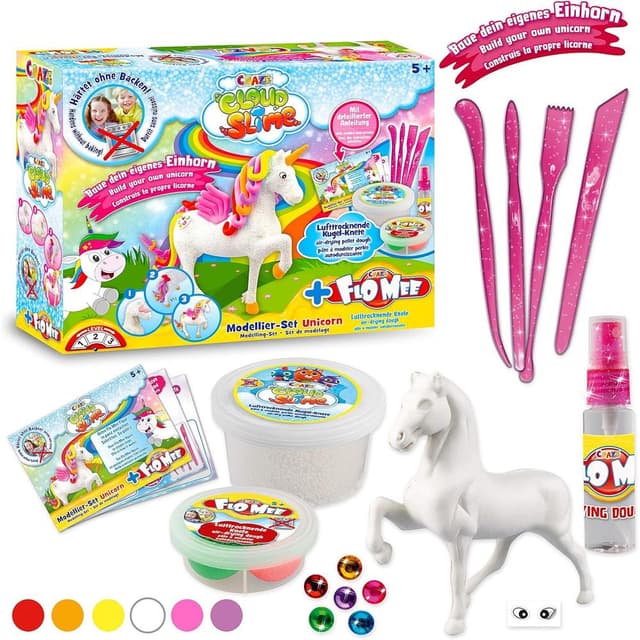CRAZE Cloud Slime - Unicorn | Fluffy, Soft, Stretchy Slime with Magical Unicorn Colors and Glitter 15759