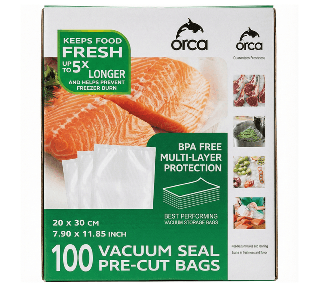 Orca Premium Vacuum Sealer Bags Pack 100 20 x 30 cm - OR-VSBAG20X30