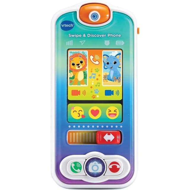 VTech Swipe And Discover Phone, Play Phone for Baby Girls And Boys, Interactive Toy with Lights and Sounds, Phone Toys for Babies, Learning Toy with Animals and Numbers, Ages 6 Months Plus, English Version - VT80-537603