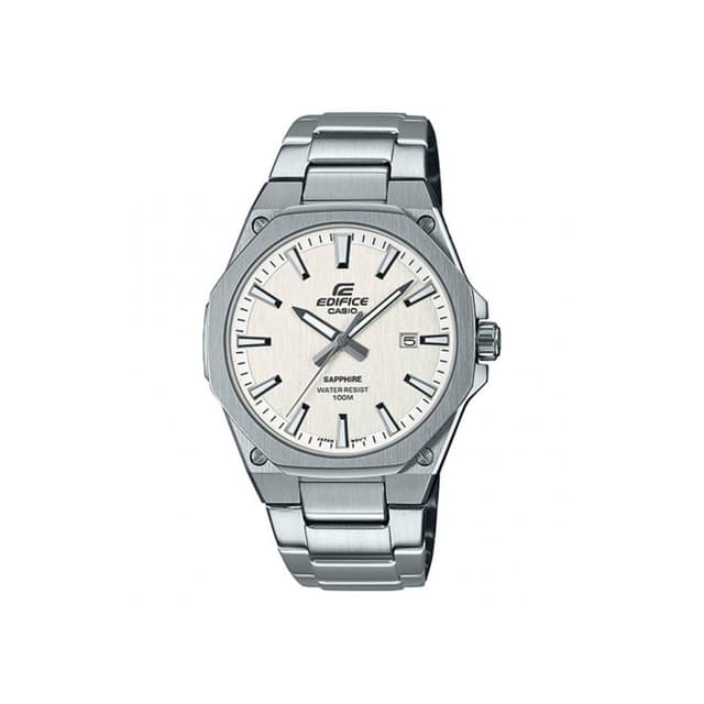 Casio Edifice Mens Analog Watch - White Dial Silver Stainless Steel - EFR-S108D-7AVUDF