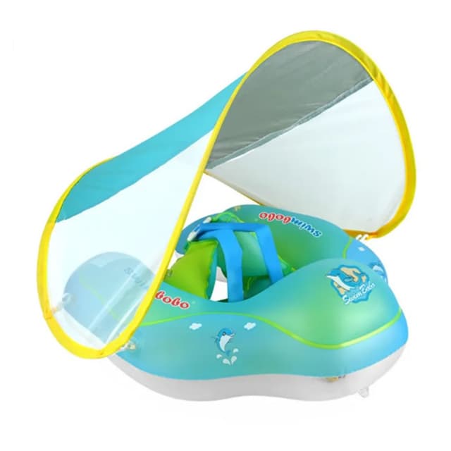 Galaxy Swimming Float With Sun Canopy Inflatable Floating Swim Rings Swim Pool Accessories Circle Bathing Summer