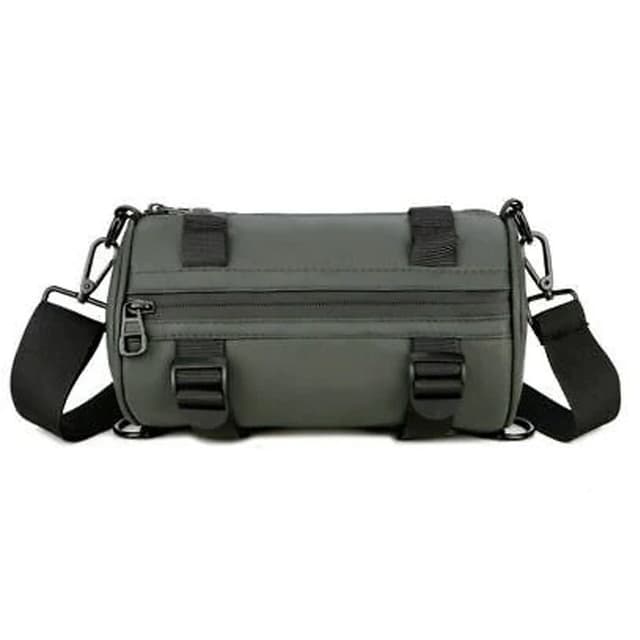 Mens Crossbody Travel Mini Bag Cylinder Trunkey Bag Green