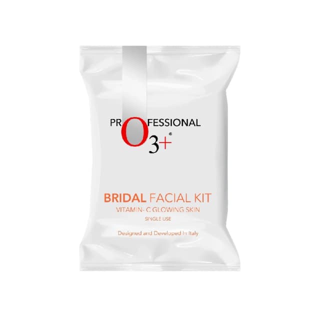 O3+ Bridal Facial Kit Vitamin C Glowing Skin 136g -10 Step Brightening Treatment with Glycolic Acid, Aloe Vera & SPF 30 for Radiant & Even Skin Tone