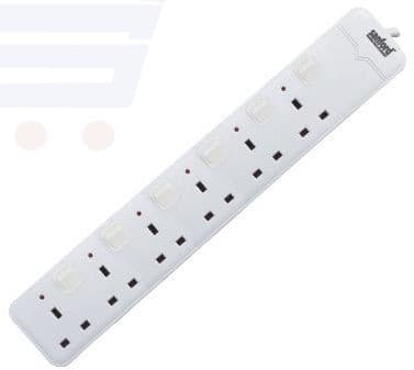 Sanford 6 Way Extension Socket With Overload - SF10121ES 6W BS