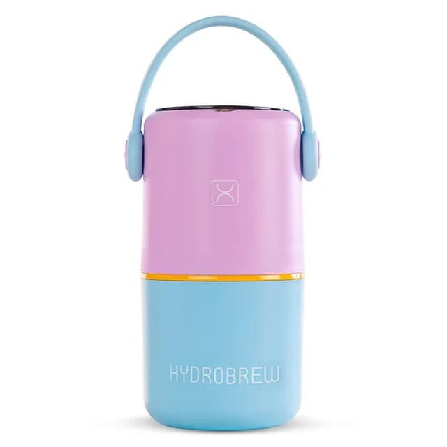 HYDROBREW Double Decker Stainless Steel Lunch Box with Folding Spork Mauve Blue 0.82 L - HB.FJ820.PI