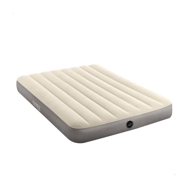 Intex 64102 Deluxe Single Double-High Airbed – Inflatable Mattress with Soft Flocked Top, Durable Vinyl Construction, Portable for Home or Travel
