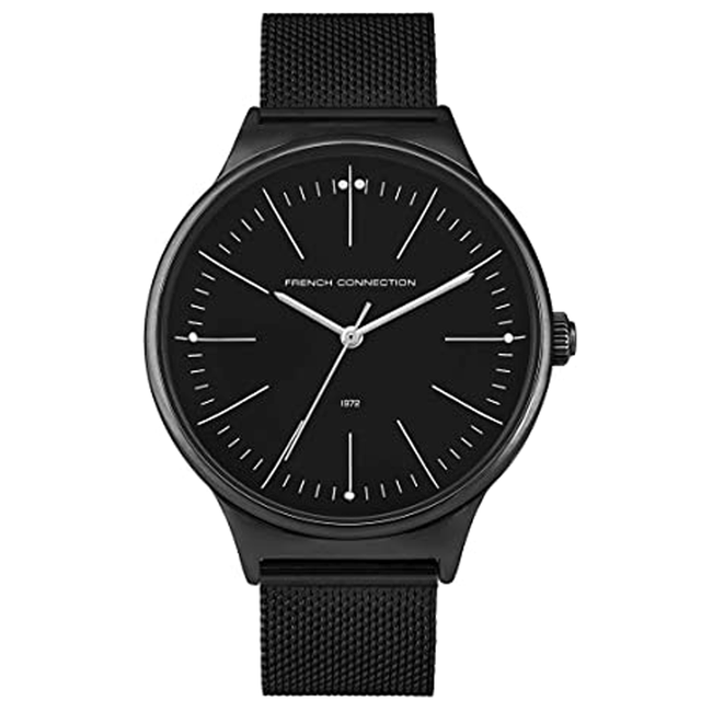 French Connection Analog Dial Mens Watch, Classic Quartz Watch with Stainless Steel Strap - FC144BM