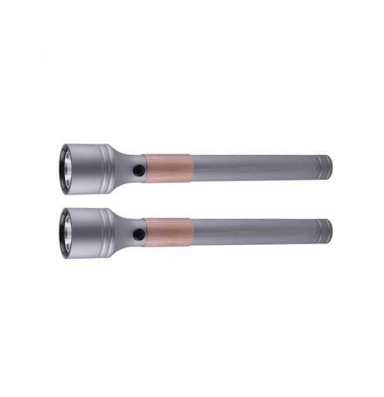 Geepas Two in One Pack Rechargeable LED Flashlight, Waterproof Aluminum Body, GFL51077