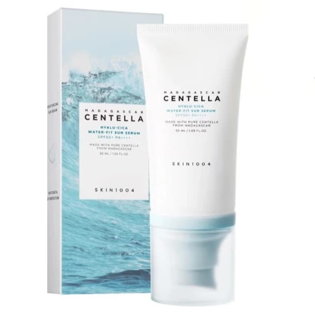 Madagascar Centella Hyalu Cica Water Fit Sun Serum SPF50 50ml, Hydrating Sunscreen with Centella Asiatica