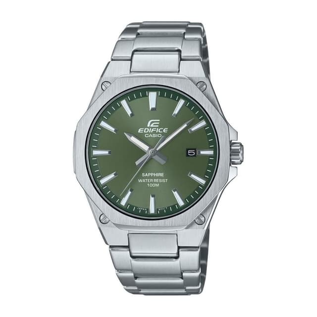 Casio Edifice Mens Analog Watch - Green Dial Silver Stainless Steel - EFR-S108D-3AVUDF