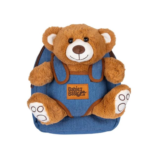 Babies Basic Kid And Baby bag with detachable Teddy - Brown - 21014-BAG-TED-BRO-1PC