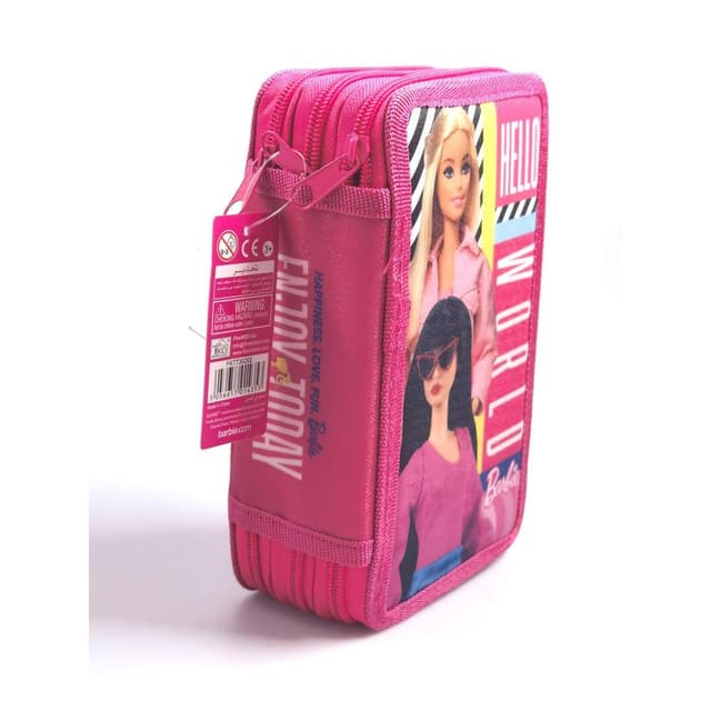 Barbie 3-Zipper Pencil Case with Glitter Accents – FK-TT30202