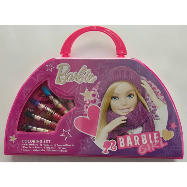 Barbie Colouring Art Set Kids Creativity Kit | Glow Paint and Light Kit | 4 Markers & LED Lamp Base | Night Light | Creative Play| Arts & Crafts- FK-TT30209