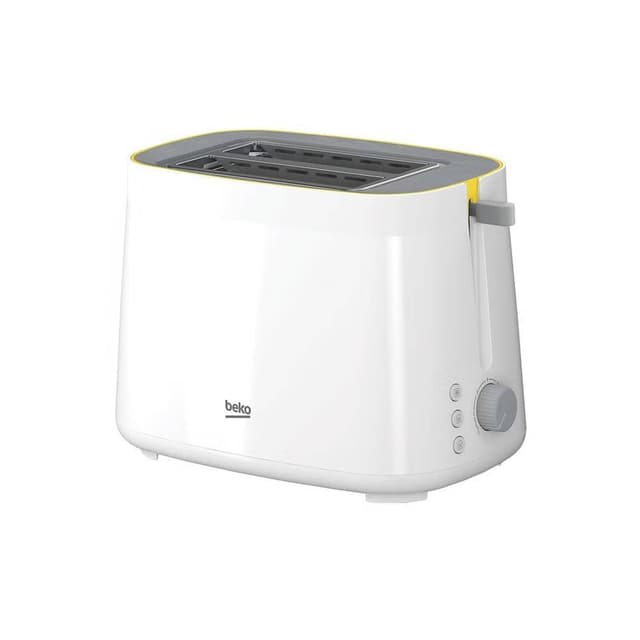 Beko 2 Slice Toaster, 800W High lift function Retractable crumb tray 6 browning levels Defrost function Creamy Color TAM4220W