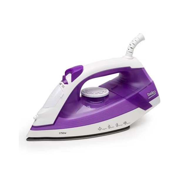 Beko Steam Iron 1750W PTFE Non-stick Coated Self Cleaning Dry Ironing Continuous Steam 12g/min Shock Steam 100g/min 220ml Capacity SIM3617
