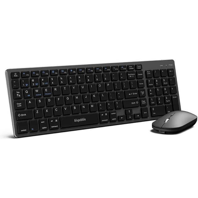 Blupebble Magic Pebble Combo Dual Mode Wireless And Bluetooth Keyboard Plus Mouse Arb and Eng Grey - BP-MPCKM-AR-GY