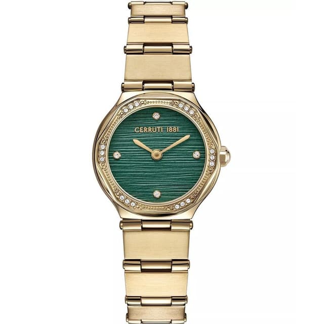 Cerruti 1881 Rendinara Womens Analog Watch with Green Dial and Gold Stainless Steel Bracelet – CIWLG0060502