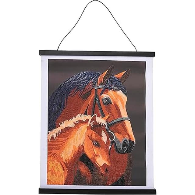Craft Buddy Chestnut Mares Crystal Art Scroll - 35x45cm DIY Rhinestone Art with Majestic Chestnut Horse Design - CAS-030L