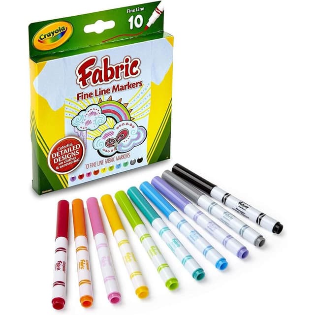 Crayola - 10 ct. Fine Line Fabric Markers - CY58-8626