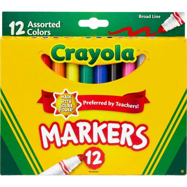 Crayola - 12 ct. Assorted, Broad Line Markers - CY58-7712