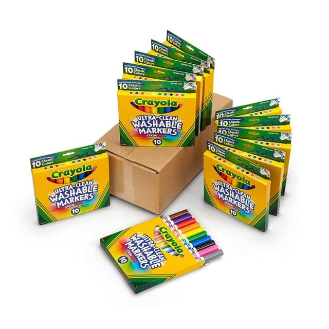 Crayola 12 ct. Ultra-Clean Washable Assorted, Broad Line, ColorMax Markers - CY58-7812