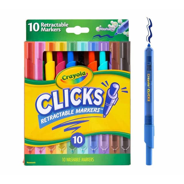 Crayola Super Clicks Retractable Markers, 10 Count - CY58-8370