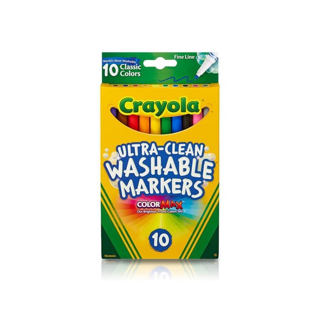 Crayola Ultra-Clean Markers, Fine Line, Classic Colors, Color Max Markers 10 count - CY58-7852