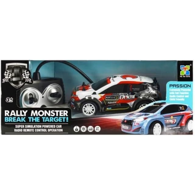 D Power - Rally Monster, RTR, Radio Remote Control Car for Kids, 1-26 Scale, 27MHz, All Way Movement Remote Control Car, White Asst. - DP12599