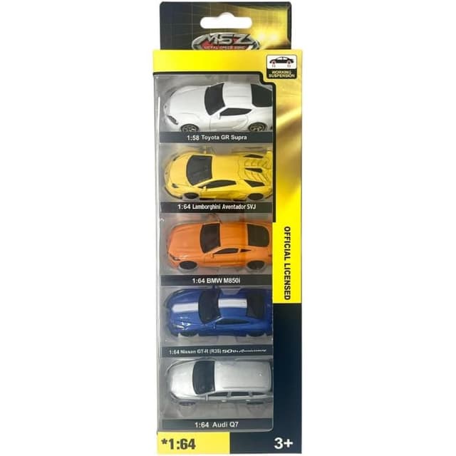 D-Power MSZ – Exceptional Series, 5-Piece 1:64 Scale Set (Supra, Aventador, BMW, Audi, GT-R) Die-Cast Replica Toy Car Collection, Ultimate Collector’s Bundle, For Kids Ages 3+ – MSZWP6407