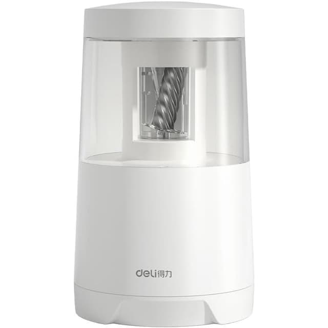 Deli Electric Rotary Pencil Sharpener Battery and USB Operated White Fast Sharpen Premium Quality for Pencils up to 8mm - VA5